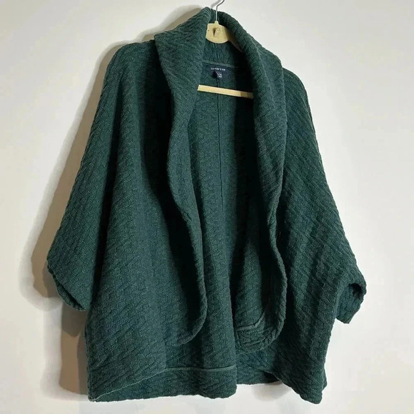 Lands’end Green Sweater Cape - Picture 4 of 12